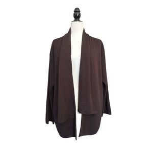 Vintage Chiara Marconi Made in Italy Brown Merino Wool‎ Blend Cardigan Women's M